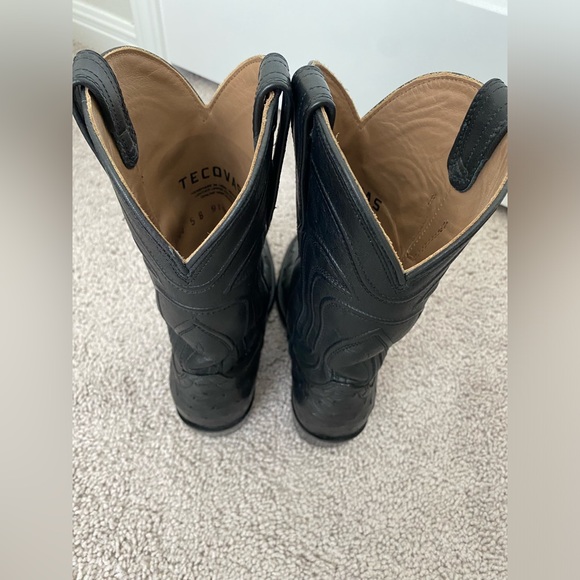 Black Ostrich Tecovas Cowgirl Boots (Size 5) - Picture 2 of 5
